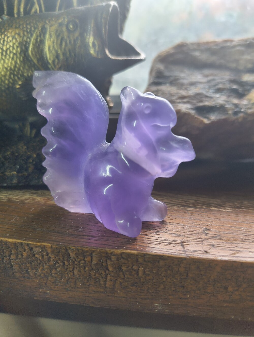 Purple Quartz Crystal Squirrel Figurine - Picture 5 of 9